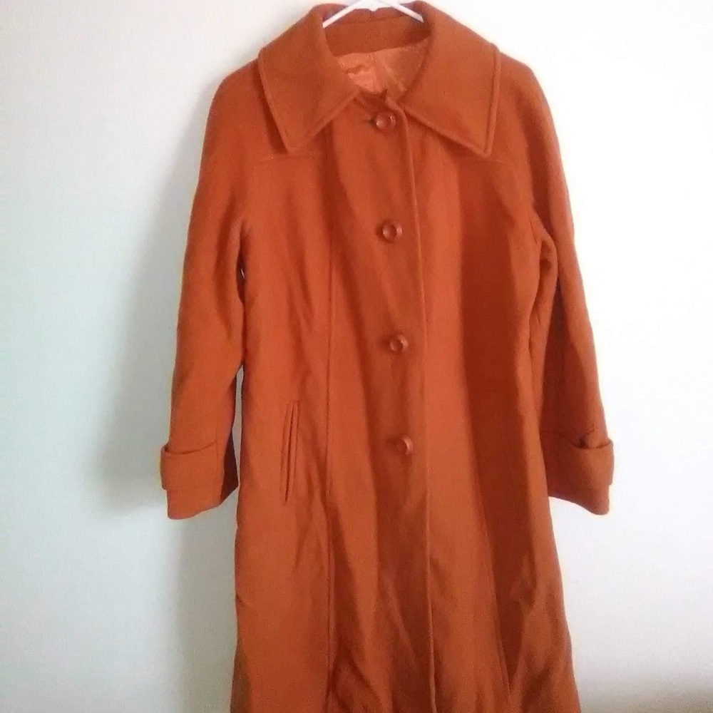 Rust wool Trench Coat